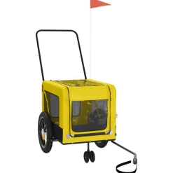 VIDAXL - Remorque de vélo pour animaux de compagnie jaune et noir