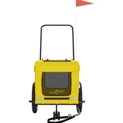 VIDAXL - Remorque de vélo pour animaux de compagnie jaune et noir