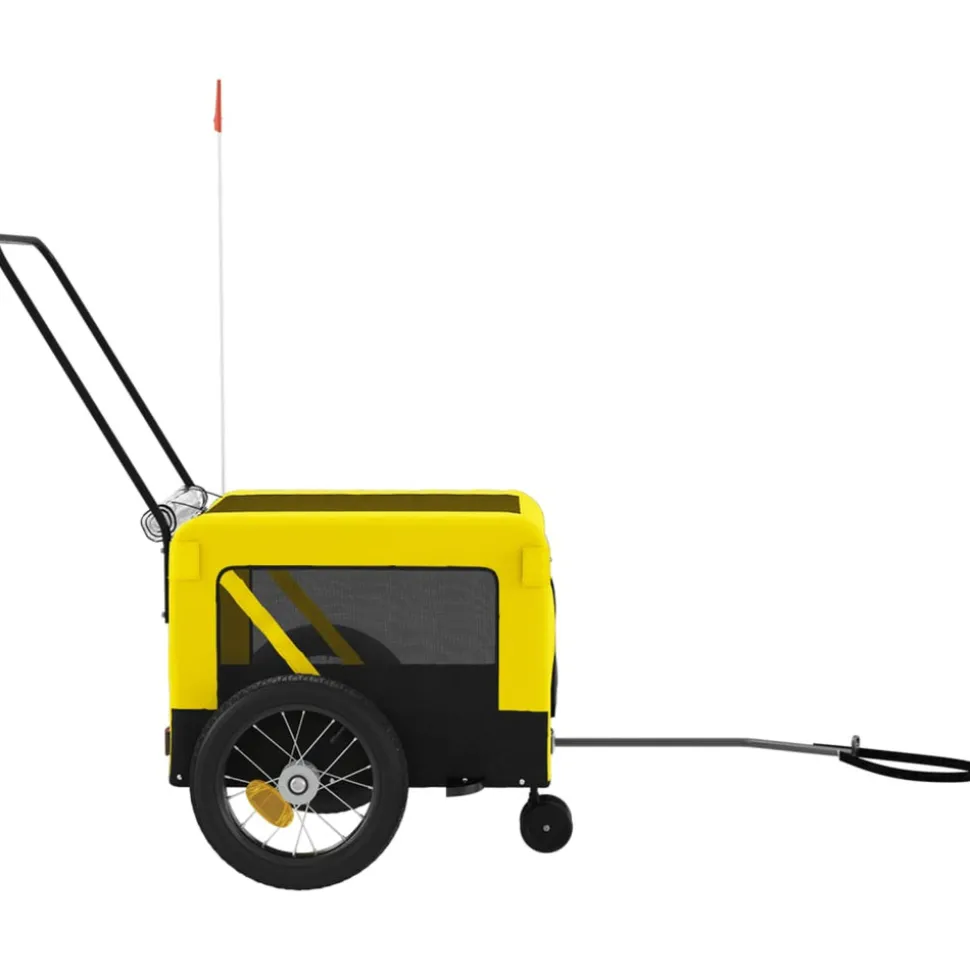 VIDAXL - Remorque de vélo pour animaux de compagnie jaune et noir