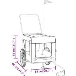 VIDAXL - Remorque de vélo pour animaux de compagnie jaune et noir