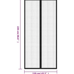 VIDAXL - Rideaux de porte anti-insectes 2 pcs et aimants noir 220x110 cm