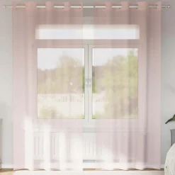 VIDAXL - Rideaux en voile avec œillets 2 pcs rose clair 140x245 cm