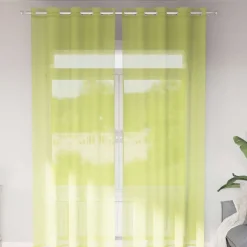 VIDAXL - Rideaux en voile avec œillets 2 pcs vert pomme 140x260 cm