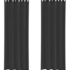 VIDAXL - Rideaux en voile avec œillets 2 pcs noir 140x260 cm