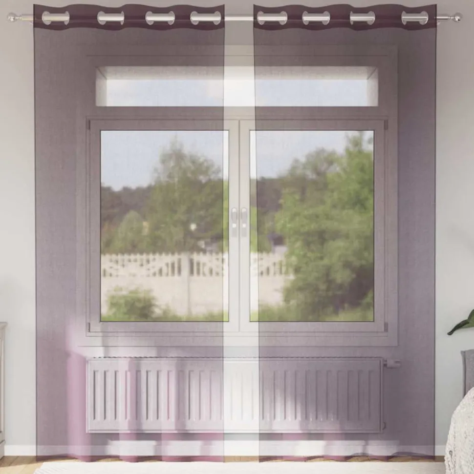 VIDAXL - Rideaux en voile avec œillets 2 pcs violet 140x245 cm