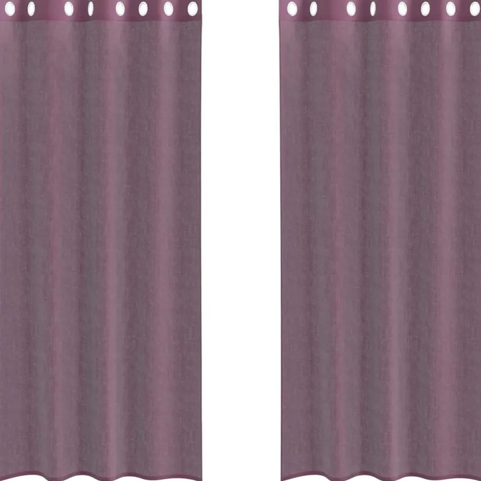 VIDAXL - Rideaux en voile avec œillets 2 pcs violet 140x225 cm