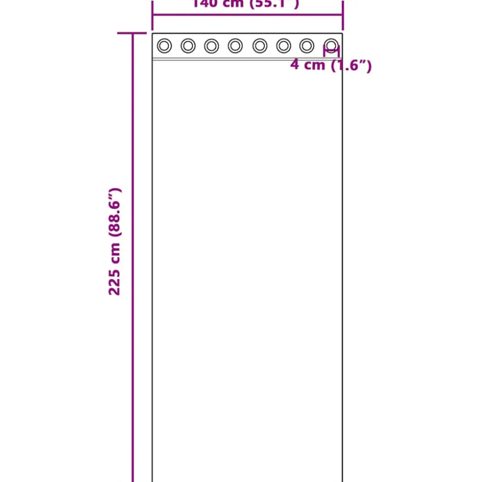 VIDAXL - Rideaux en voile avec œillets 2 pcs violet 140x225 cm