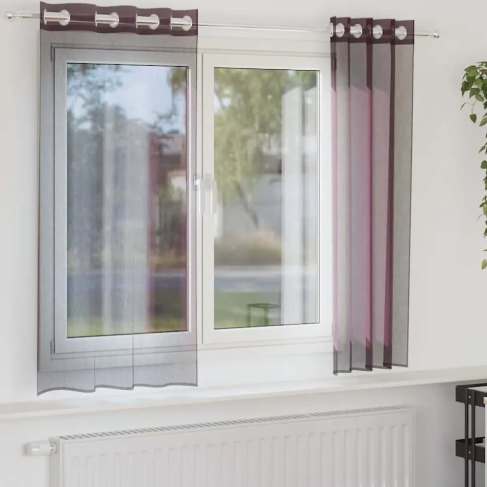 VIDAXL - Rideaux en voile avec œillets 2 pcs violet 140x140 cm