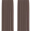 VIDAXL - Rideaux en voile avec passe-tringles 2 pcs marron