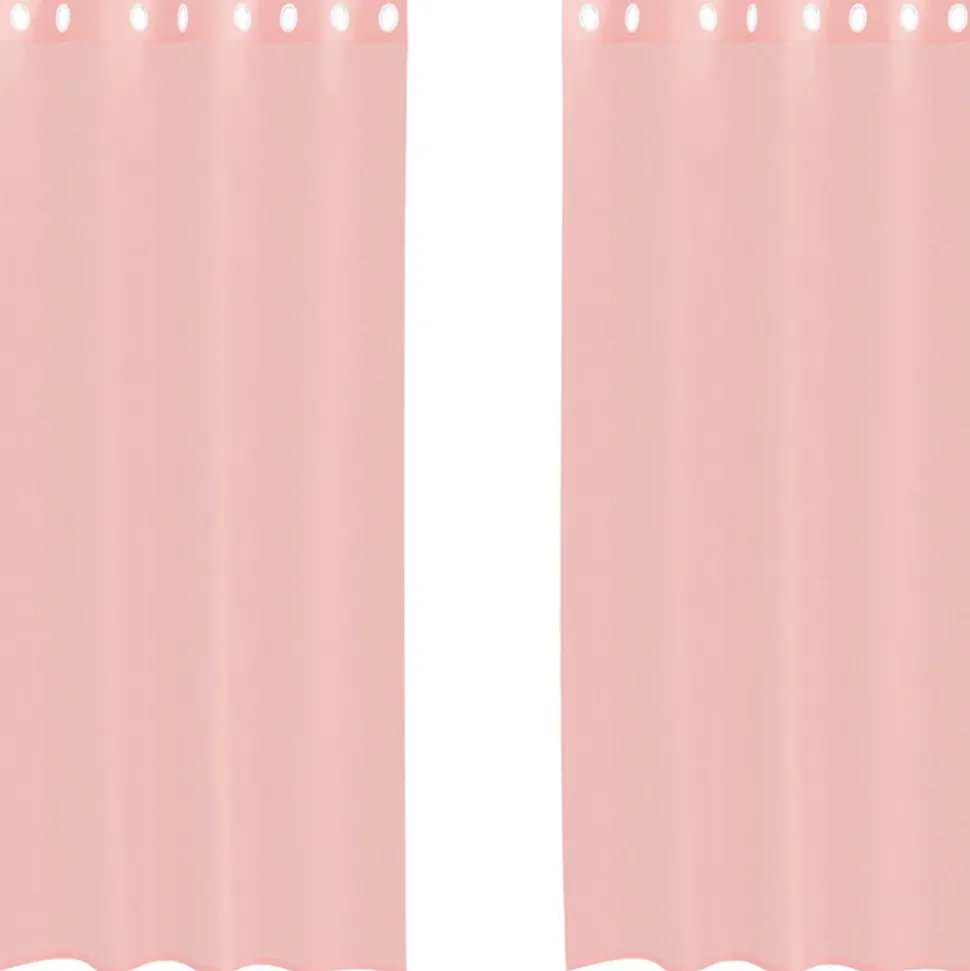 VIDAXL - Rideaux en voile avec œillets 2 pcs rose 140x245 cm