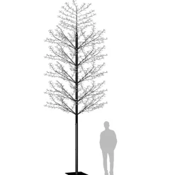 VIDAXL - Sapin de noël 2000 led bleu cerisier en fleurs 500 cm