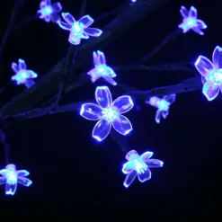 VIDAXL - Sapin de noël 2000 led bleu cerisier en fleurs 500 cm