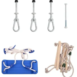 VIDAXL - Siège de balançoire avec échelle de corde bleu 37x15 cm pe