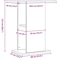 VIDAXL - Support d'aquarium vieux bois 36x60,5x72,5 cm bois d'ingénierie