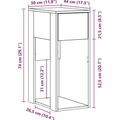 VIDAXL - Support de tour d'ordinateur et tiroir chêne sonoma 30x44x74 cm