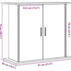 VIDAXL - Support pour aquarium vieux bois 81x36x73 cm bois d'ingénierie