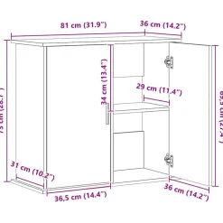 VIDAXL - Support pour aquarium chêne noir 81x36x73 cm bois d'ingénierie