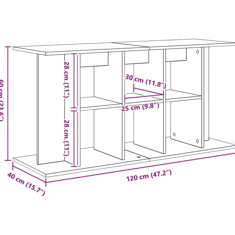 VIDAXL - Support pour aquarium chêne noir 120x40x60 cm bois d'ingénierie