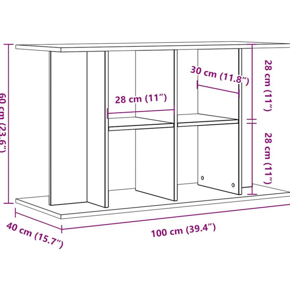 VIDAXL - Support pour aquarium vieux bois 100x40x60 cm bois d'ingénierie