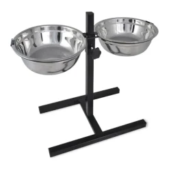 VIDAXL - Support réglable avec 2 bols de 41 l pour chien