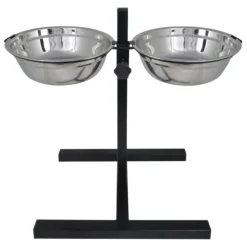 VIDAXL - Support réglable avec 2 bols de 41 l pour chien