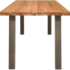 VIDAXL - Table à manger marron clair bois de chêne massif rectangulaire