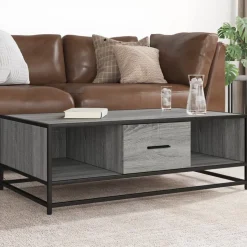 VIDAXL - Table basse sonoma gris 100x57x35 cm bois d'ingénierie et métal