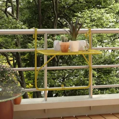 VIDAXL - Table de balcon doré 60x40 cm acier