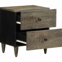 VIDAXL - Table de chevet gris clair 40x33x46 cm bois de manguier solide