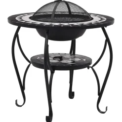 VIDAXL - Table de foyer mosaïque noir et blanc 68 cm céramique