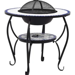 VIDAXL - Table de foyer mosaïque bleu et blanc 68 cm céramique