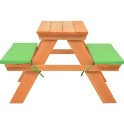VIDAXL - Table de pique nique pour enfants avec bancs 89x79x50 cm sapin