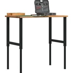 VIDAXL - Établi marron clair 100x60x(71,5-98) cm bois de chêne massif