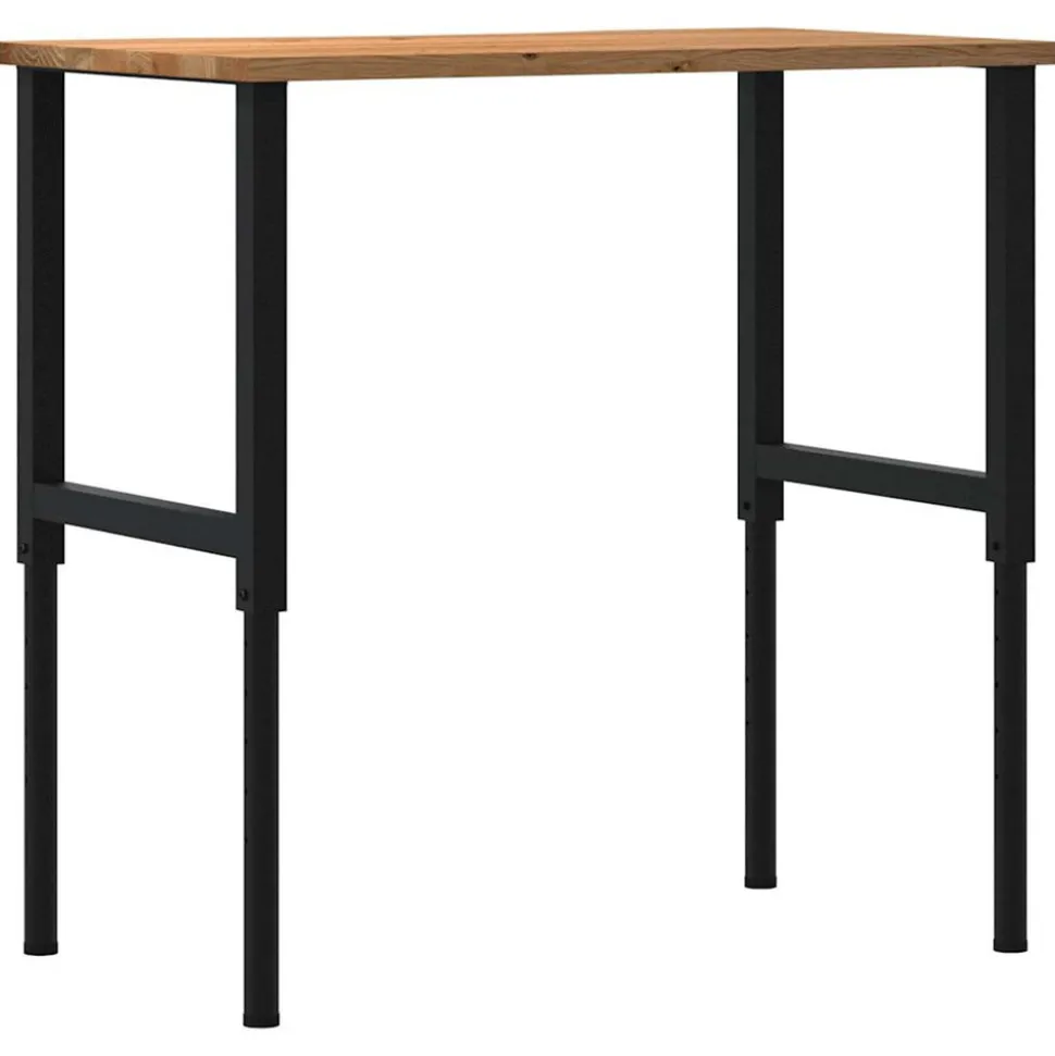 VIDAXL - Établi marron clair 100x60x(71,5-98) cm bois de chêne massif