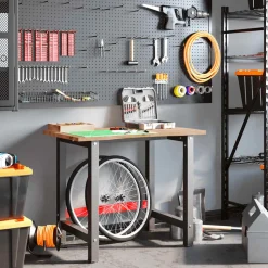 VIDAXL - Établi marron clair 100x60x81,5 cm bois de chêne massif