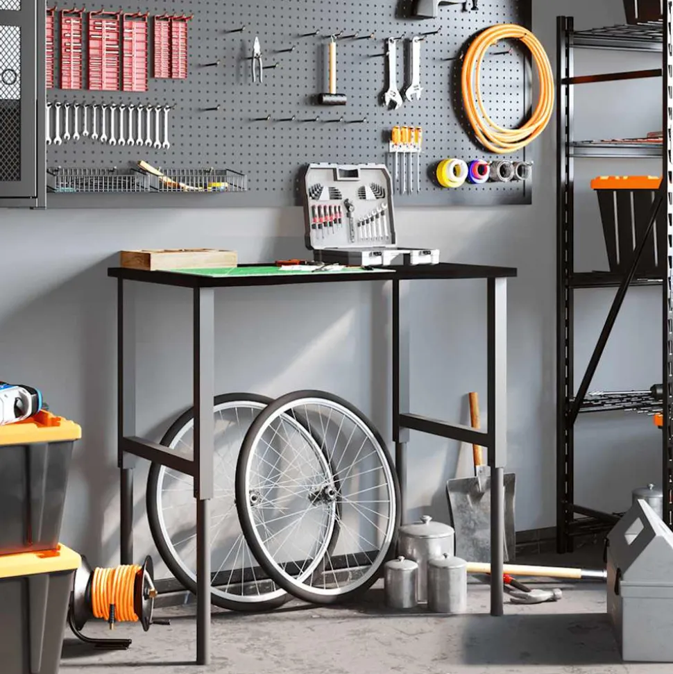 VIDAXL - Établi marron foncé 100x60x(71,5-98) cm bois de chêne massif