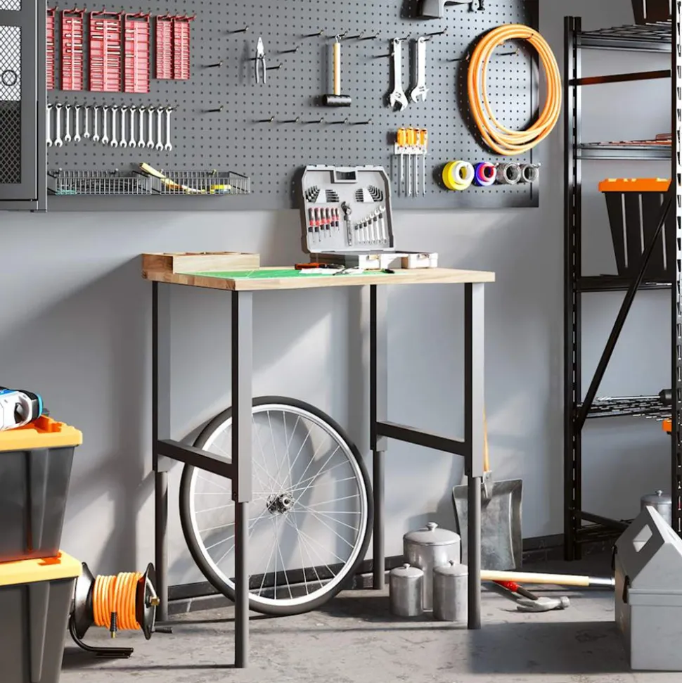 VIDAXL - Établi 80x60x(71,5-98) cm bois de chêne massif