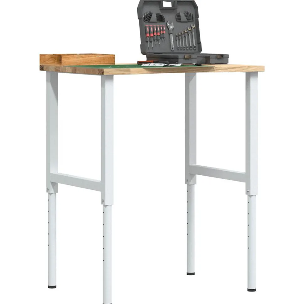 VIDAXL - Établi 80x60x(71,5-98) cm bois de chêne massif