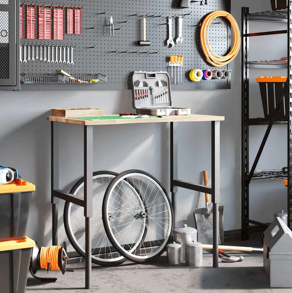 VIDAXL - Établi 100x60x(71,5-98) cm bois de chêne massif