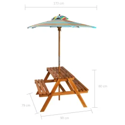 VIDAXL - Vidaxl - salon de jardin pour enfant avec parasol