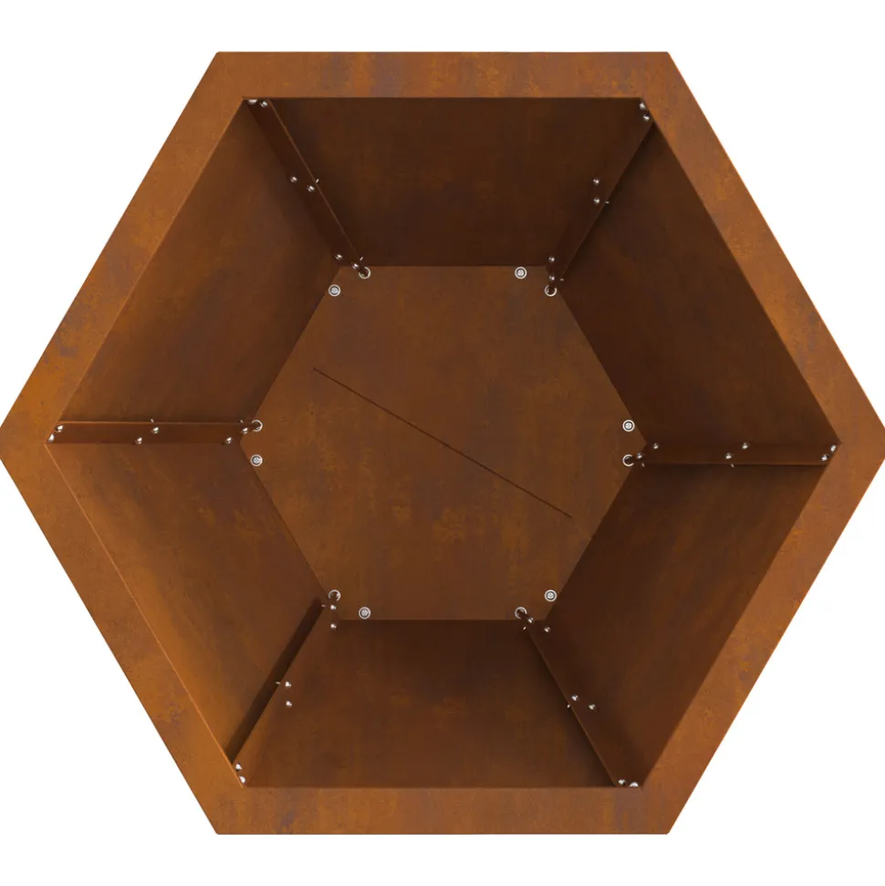 VIDAXL - Viexl foyer hexagonal 50x50x40 cm acier résistant aux intempéries