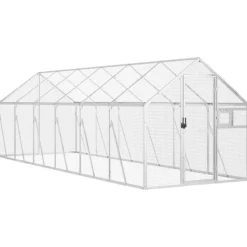 VIDAXL - Volière argenté 1,79x6x1,85 m aluminium