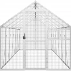 VIDAXL - Volière argenté 1,79x6x1,85 m aluminium