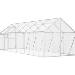 VIDAXL - Volière argenté 1,79x6x1,85 m aluminium