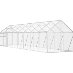 VIDAXL - Volière argenté 1,79x8x1,85 m aluminium