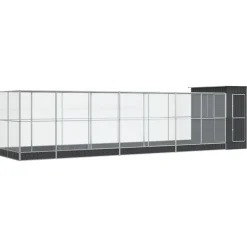 VIDAXL - Volière avec extension argenté 830x203x216 cm acier