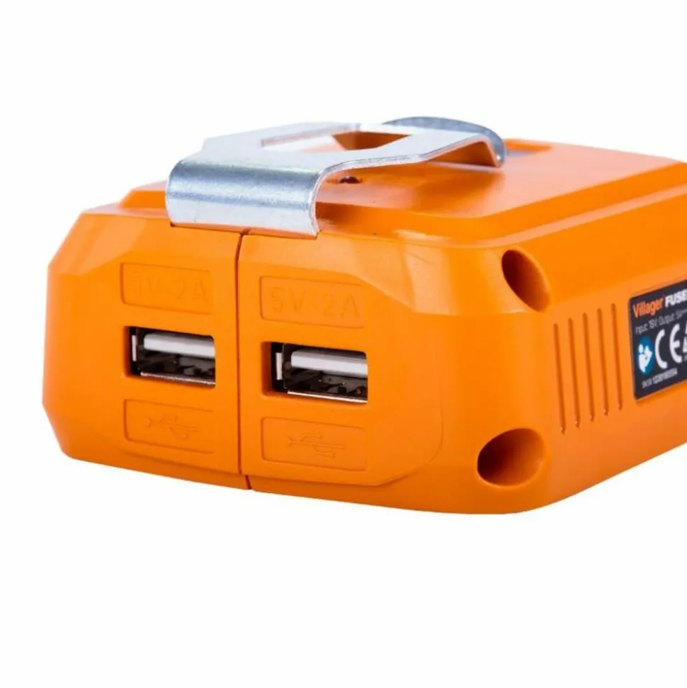 VILLAGER - Chargeur d'appareils mobiles sans fil électrique sur batterie 18v 2a en courant de sortie fuse vln 9920 sans batterie et