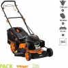 VILLAGER - Tondeuse thermique tractée moteur honda gcv 3,2cv coupe 50cm mulching villager atlas 5111h