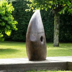 WANDA COLLECTION - Grande sculpture moderne poisson 100 cm brun