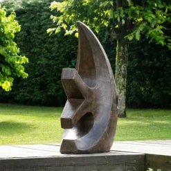 WANDA COLLECTION - Grande sculpture moderne poisson 100 cm brun